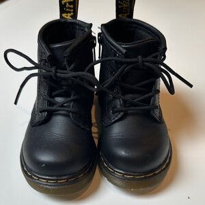 Dr. Martens Black Leather Kids Boots